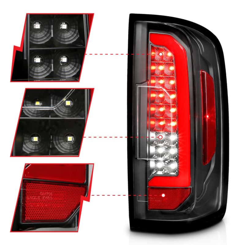 ANZO — ANZO 15-21 Chevrolet Colorado Full LED Tail Lights w/ Red Lightbar Black Housing Clear Lens
Tail Light Set - view 10