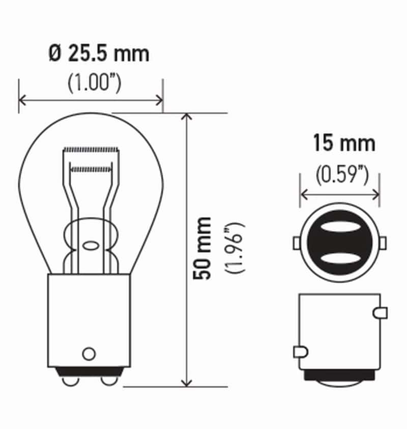 Hella — Hella Bulb 1034 12V 23/8W Bay15D S8 (2)
1034TB Incan Bulb - view 6