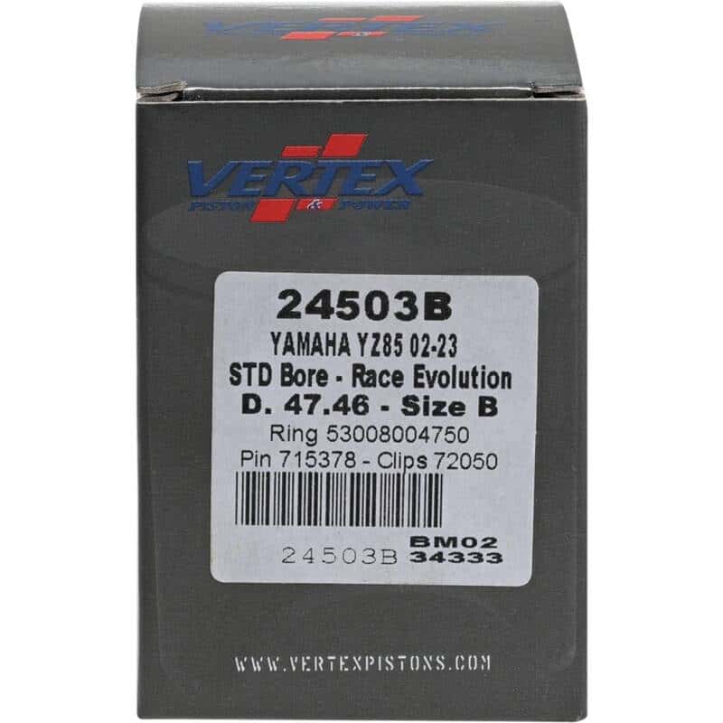 Vertex Pistons — Vertex Piston 02-24 Yamaha YZ 85 85cc Cast Race Evolution Piston Kit - view 4