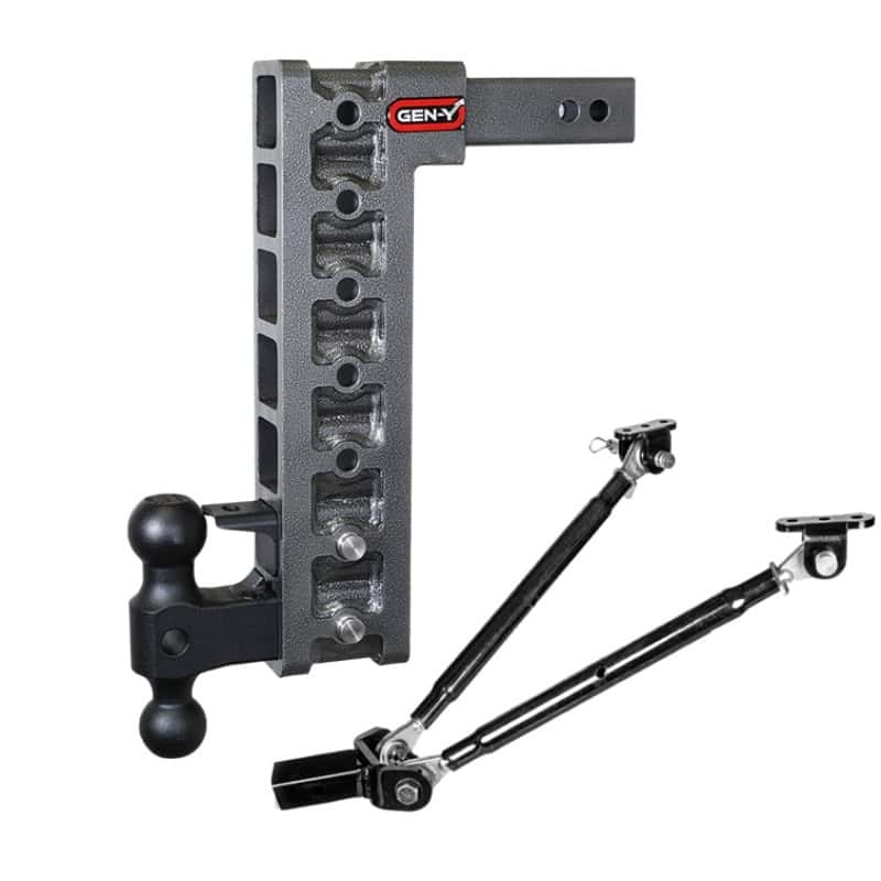 GEN-Y Hitch — Gen-Y Mega Duty 2in Shank 15in Drop 16K Hitch w/Dual-Ball/Pintle Lock/Stabilizer Kit
Drop Hitch - view 2