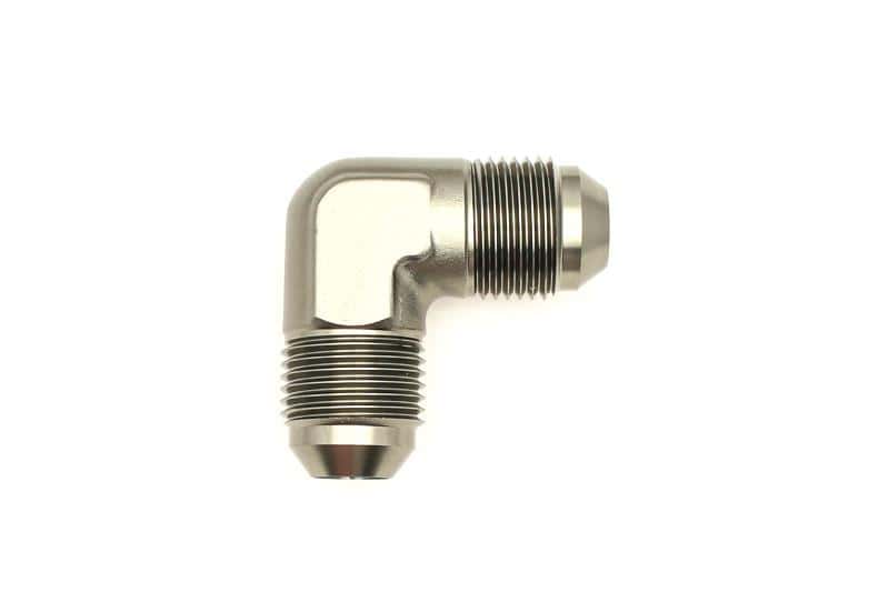 DeatschWerks — DeatschWerks 8AN Male Flare To 8AN Male Flare 90-Degree Coupler Fitting - view 1