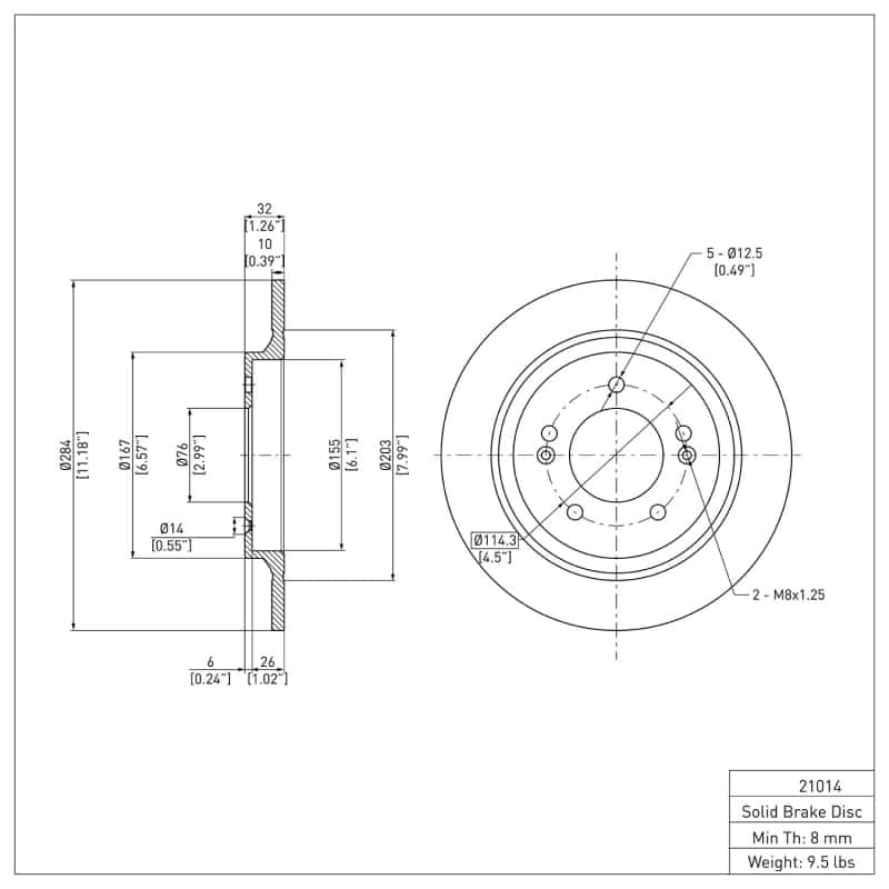 DFC — DFC 13-25 Hyundai Elantra GT Rear GeoSPEC Coated Rotor
DFC Brake Rotor - view 2