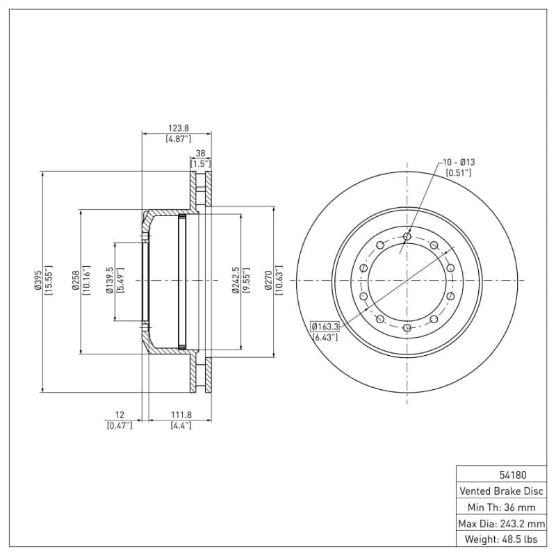 DFC — DFC 00-15 Coachmen Aurora Rear GeoSPEC Coated Rotor
DFC Brake Rotor - view 6