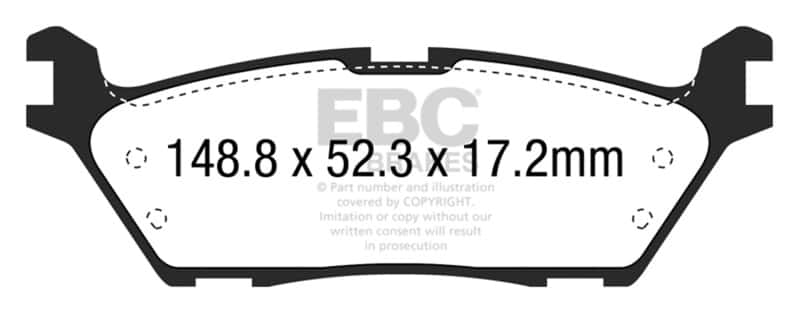 EBC — EBC 15+ Ford F150 2.7 Twin Turbo (2WD) Electric PB Extra Duty Rear Brake Pads
Disc Brake Pad - view 1
