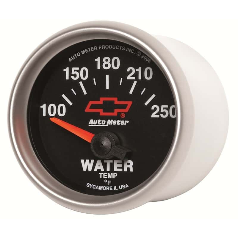 AutoMeter — Autometer GM Bowtie Black 2-1/16in 100-250 F Pedestal Electronic Water Temp Gauge
2-1/16" WATER TEMP, - view 6