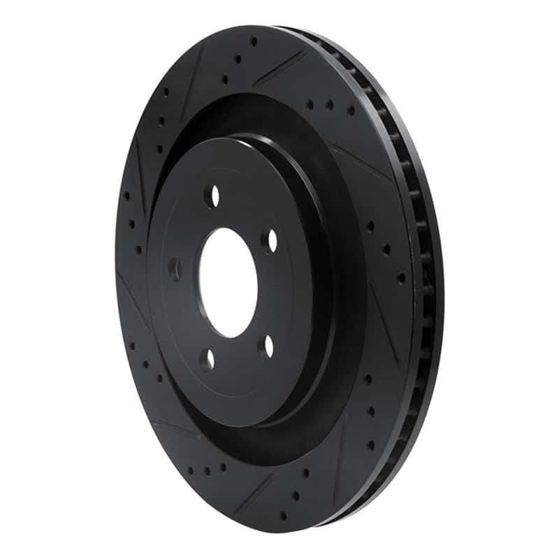 R1 Concepts — R1 15-23 Ford Mustang Rear Left Drilled & Slotted Black Brake Rotor
R1 Brake Rotor Drill - view 2