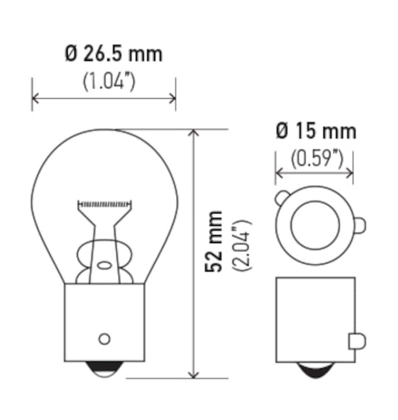 Hella — Hella Bulb 7507 12V 21W BAU15s S8 AMBER
7507 Incan Bulb - view 3