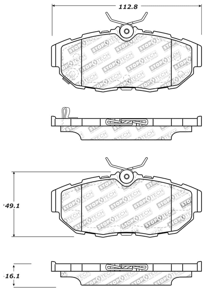 Stoptech — StopTech Performance Brake Pads
Sprt Brk Pad W/Hdwr - view 8