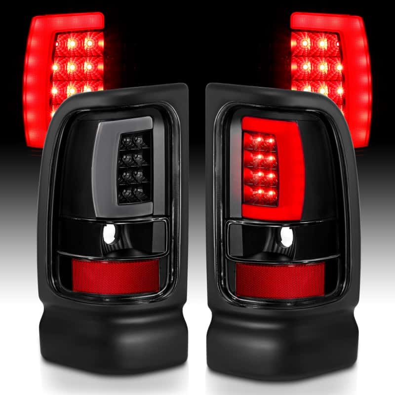 ANZO — ANZO 1994-2001 Dodge Ram 1500 LED Taillights Plank Style Black w/Clear Lens - view 6