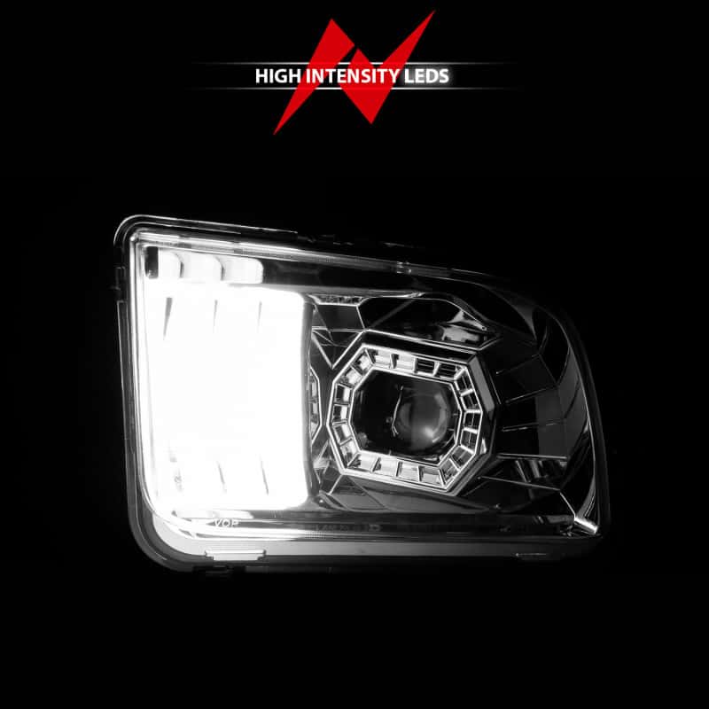 ANZO — ANZO 05-09 Ford Mustang (w/Factory Halogen HL Only) Projector Headlights w/Light Bar Chrome Housing
Head Light Set
HdLtSet - view 12