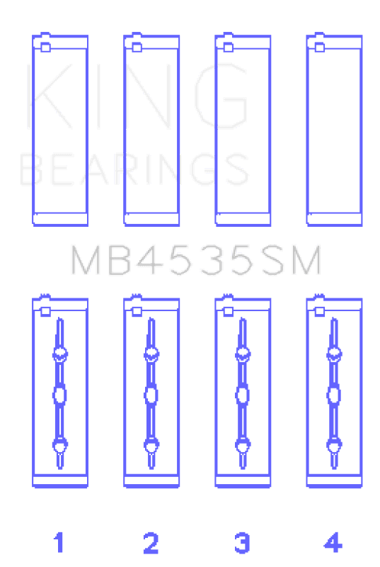 King Engine Bearings — King Engine Bearings Mercedes Benz M 276 DE35 (Size +0.25mm) Main Bearing Set
Engine Bearing - view 1