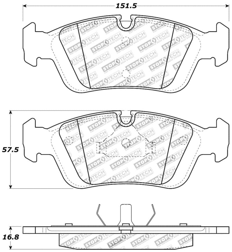 Stoptech — StopTech 96-02 BMW Z3 / 03-08 Z4 / 97-00 323 / 10/90-99 325/328 (E30/E36) Front Brake Pads
Sprt Brk Pad W/Hdwr - view 2