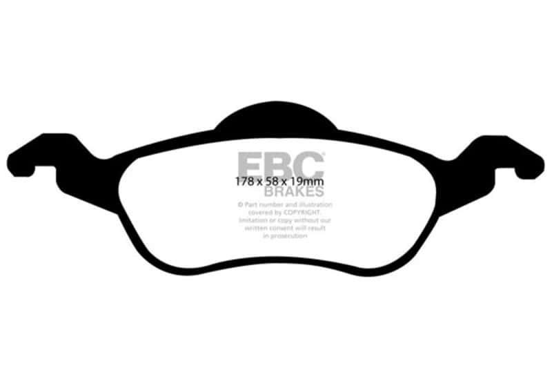 EBC — EBC 00-04 Ford Focus 2.0 Greenstuff Front Brake Pads
Disc Brake Pad - view 1