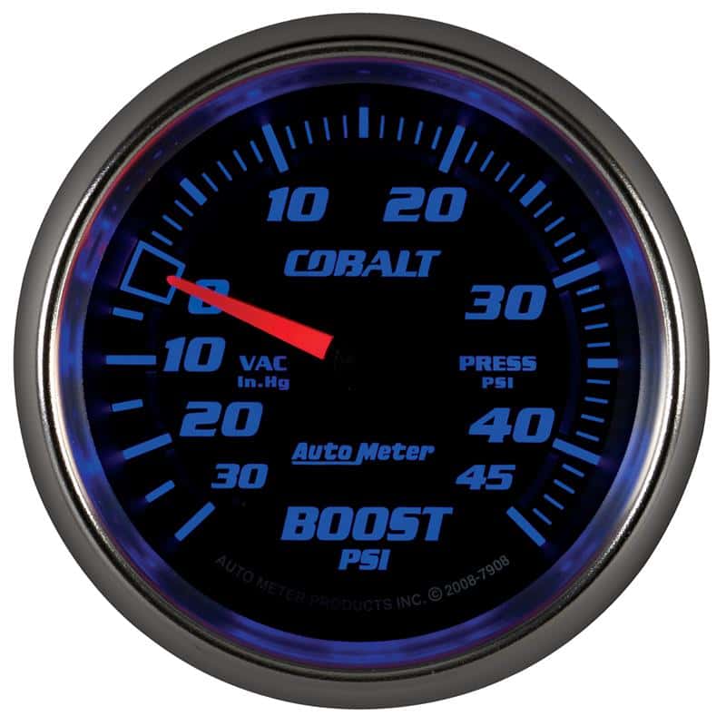 AutoMeter — AutoMeter Gauge Vac/Boost 2-5/8in. 30Inhg-45PSI Mechanical Cobalt
GA 2.6" BST 45PSI CB - view 5
