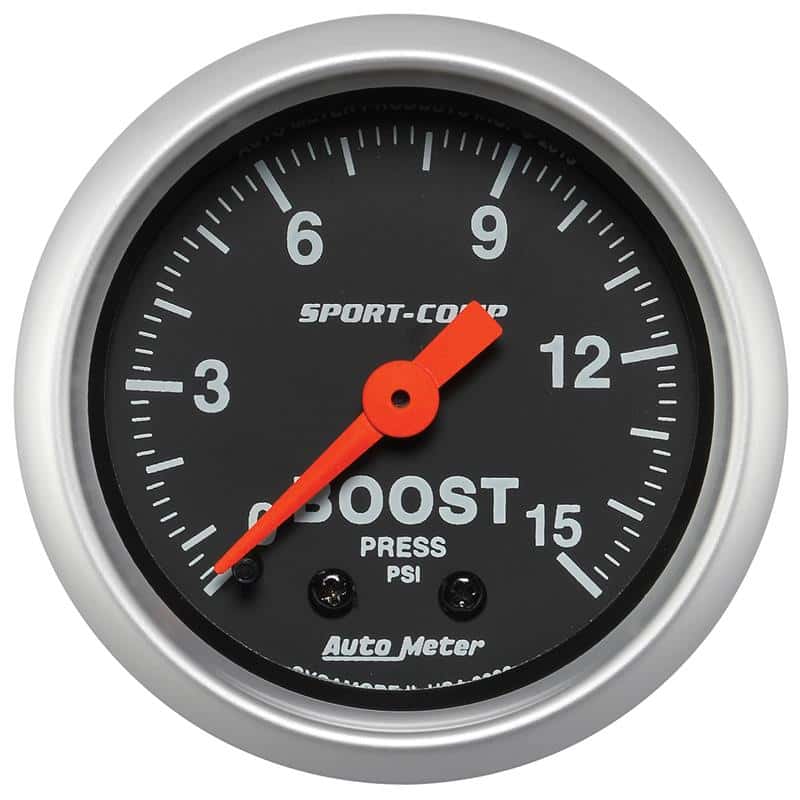 AutoMeter — Autometer 2-1/16in 0-15 PSI Mechanical Sport-Comp Boost Pressure Gauge
2" BOOST PRESS, 0-15 - view 2