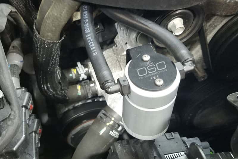 J&L — J&L 16-17 Chevrolet SS 6.2L Passenger Side Oil Separator 3.0 - Clear Anodized
Oil Separator - view 2