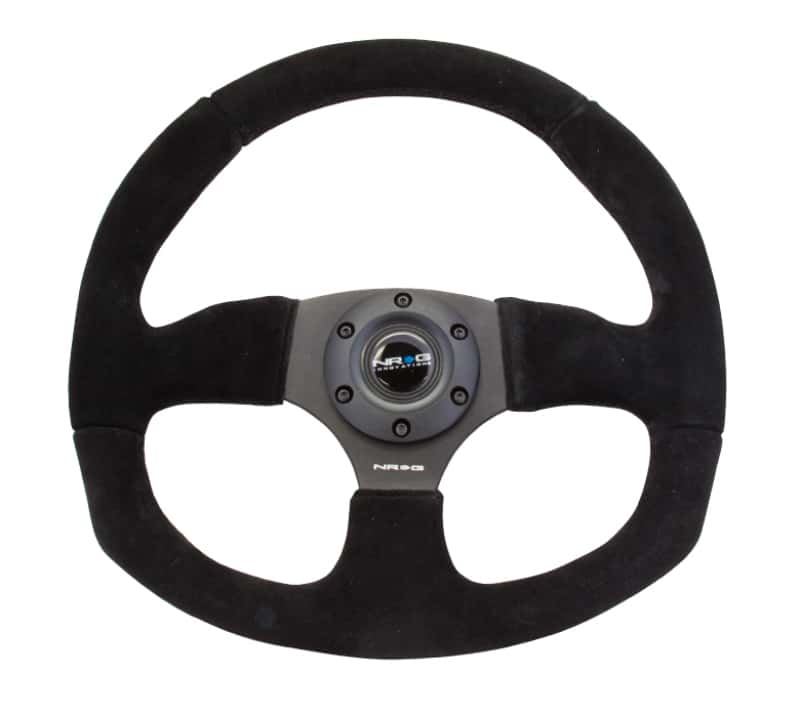 NRG — NRG Reinforced Steering Wheel (320mm Horizontal / 330mm Vertical) Black Suede w/Black Stitching - view 1