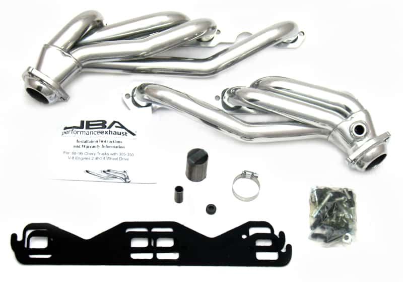 JBA — JBA 86-95 GM Truck 5.0L/5.7L SBC w/o A.I.R. 1-1/2in Primary Silver Ctd Cat4Ward Header
Exhaust Header - view 1