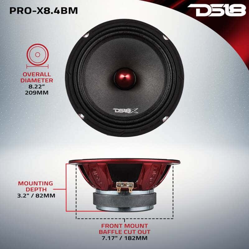 DS18 — DS18 8in 275 Watts RMS 4 ohm Mid-Range Loudspeaker Bullet Loudspeaker - view 3