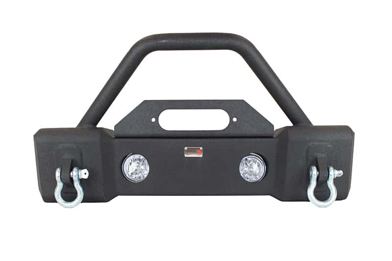 Fishbone Offroad — Fishbone Offroad 07-18 Jeep Wrangler JK Stubby Bumper W/Tube Guard - Black Textured Powdercoated - view 2