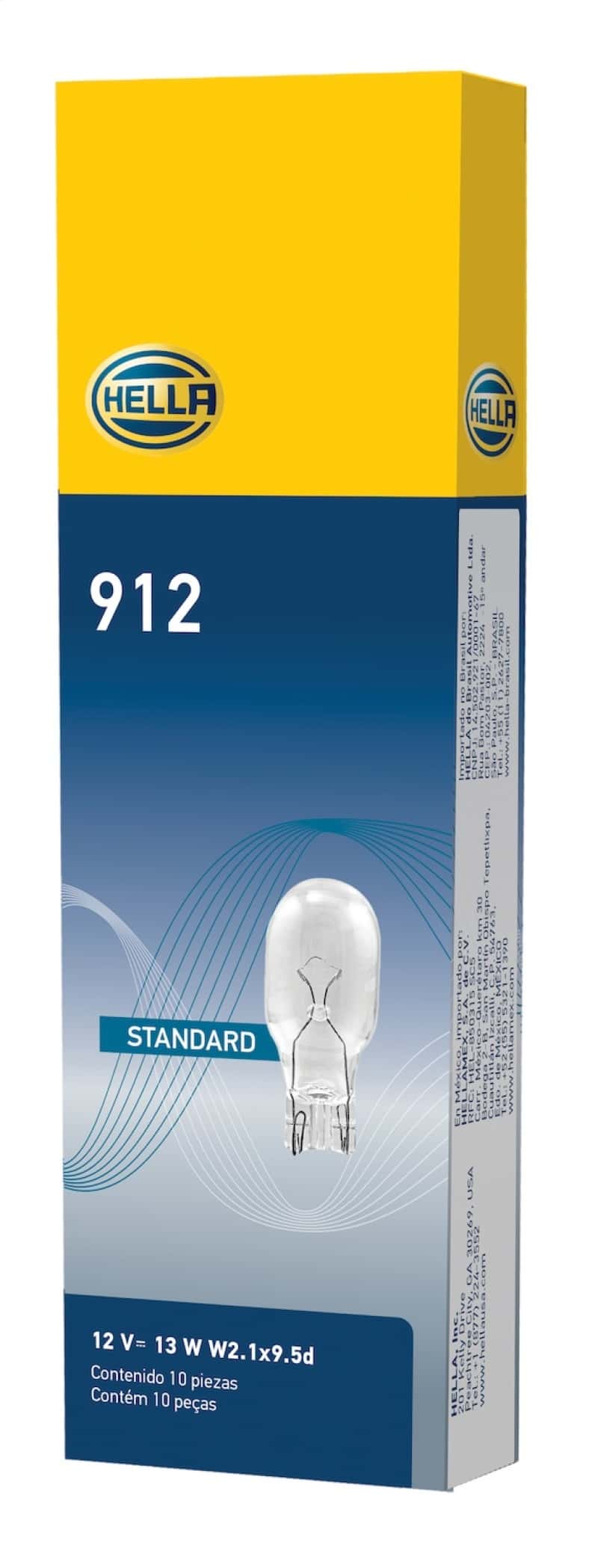 Hella — Hella Bulb 912 12V 13W W2.1X9.5d T5
912 Incan Bulb - view 6