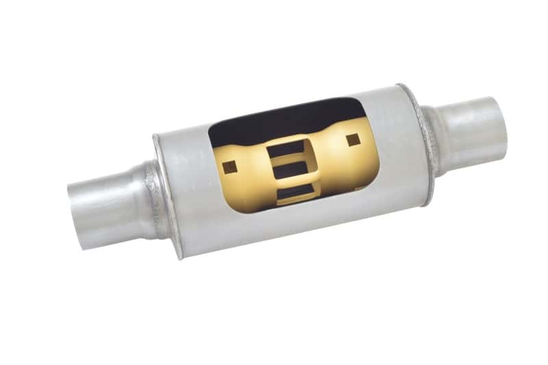 Gibson — Gibson MWA Superflow Center/Center Round Muffler - 5x10in/2.5in Inlet/2.5in Outlet - Stainless
Muffler - view 2