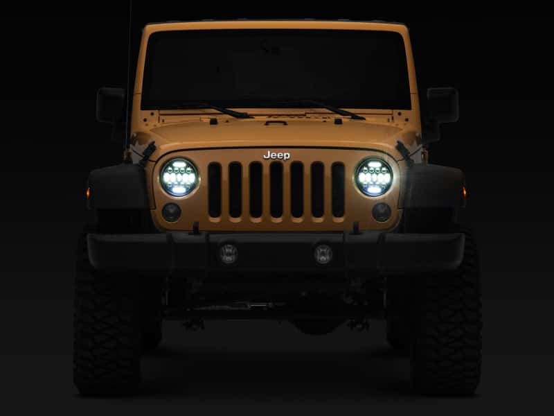 Raxiom — Raxiom 97-18 Jeep Wrangler TJ/JK Axial Series 13-LED Headlights- Black Housing (Clear Lens)
Headlights - view 9