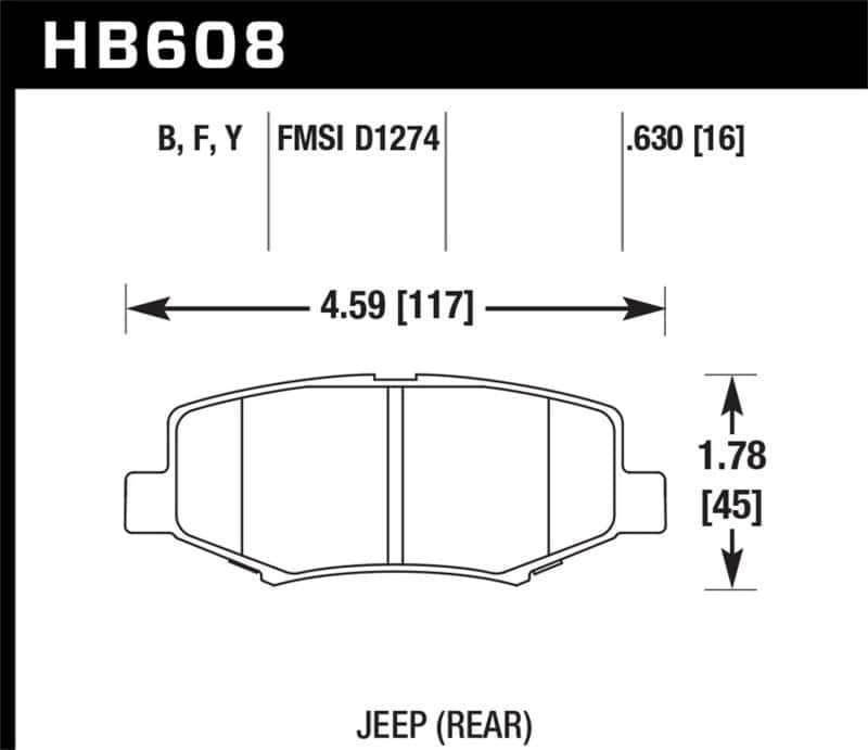 Hawk Performance — Hawk LTS Street Brake Pads
Disc Brake Pad - view 3