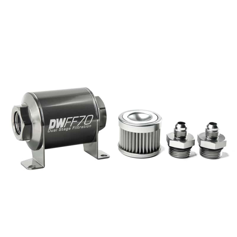 DeatschWerks — DeatschWerks Stainless Steel 6AN 10 Micron Universal Inline Fuel Filter Housing Kit (70mm)
Filtration - view 2