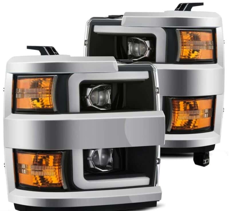 AlphaRex — AlphaRex 15-19 Chevy Silverado 2500/3500 LUXX-Series Proj. Headlights Blk w/Actv SeqSig & SBDRL
Projector Headlights - view 1