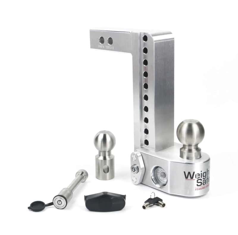 Weigh Safe — Weigh Safe 10in Drop Hitch w/Built-in Scale & 2in Shank (10K/12.5K GTWR) w/WS05 - Aluminum - view 1
