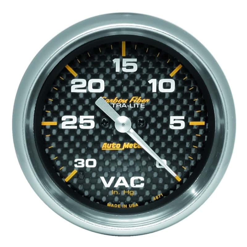 AutoMeter — AutoMeter Gauge Vacuum 2-5/8in. 30Inhg Digital Stepper Motor Carbon Fiber
GA 2.6" VAC STPR CF - view 1