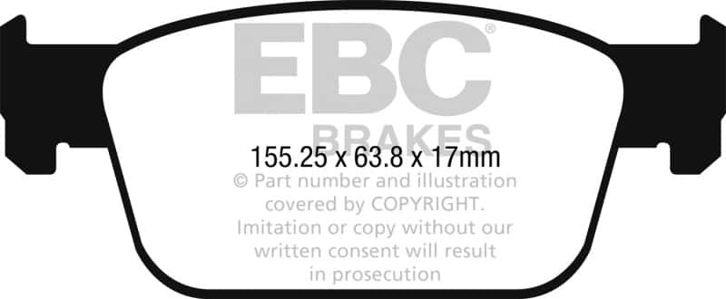 EBC — EBC 2017+ Audi A4 2.0L Turbo (B9) Yellowstuff Front Brake Pads
Disc Brake Pad - view 1