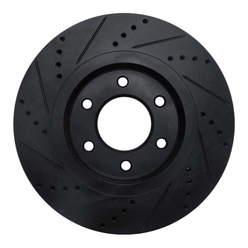 R1 Concepts — R1 07-24 Infiniti QX80 Front Right Drilled & Slotted Black Brake Rotor
R1 Brake Rotor Drill - view 5