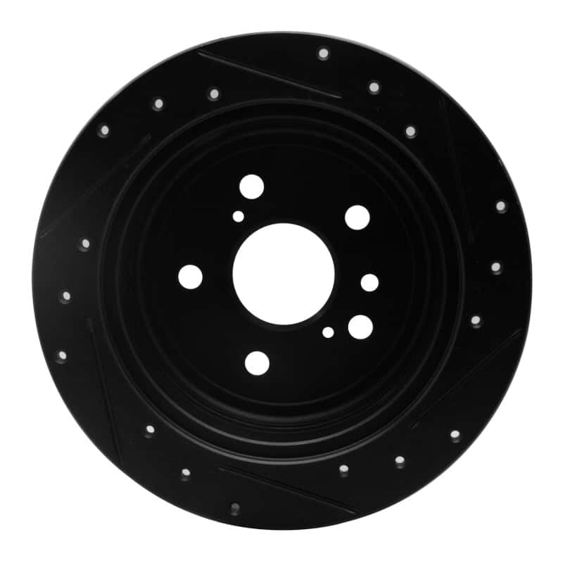 R1 Concepts — R1 04-10 Toyota SIENNA Rear Left Drilled & Slotted Black Brake Rotor
R1 Brake Rotor Drill - view 5