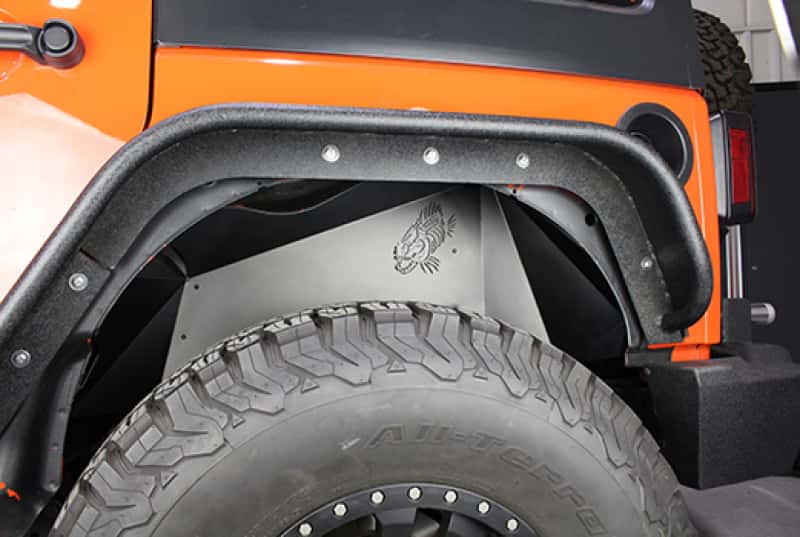 Fishbone Offroad — Fishbone Offroad 07-18 Jeep Wrangler JK Logo Aluminum Inner Fenders - Black Powdercoat - view 12