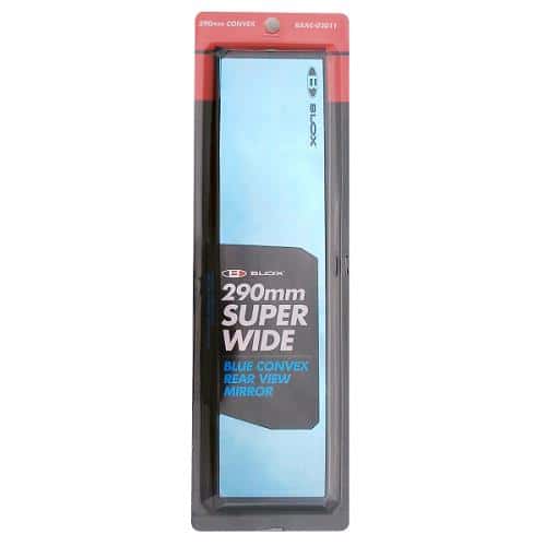 BLOX Racing — BLOX Racing 290mm Convex Mirror Black Frame Blue Tint - view 1