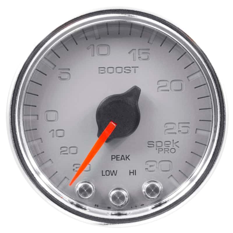 AutoMeter — Autometer Spek-Pro Gauge Vac/Boost 2 1/16in 30Inhg-30psi Stepper Motor W/Peak & WarnSilver/Chrome
GA 2" BST 30 SCC SPK - view 4