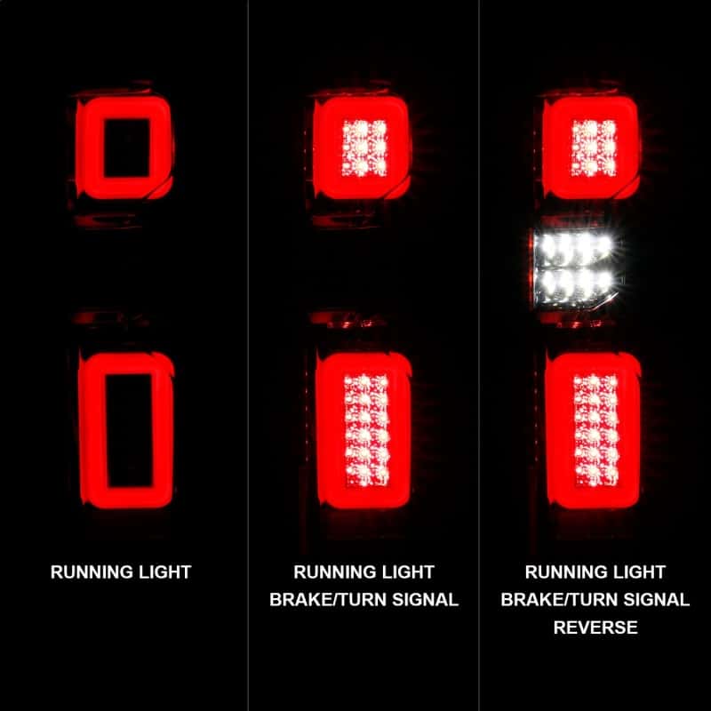 ANZO — ANZO 19-21 Chevy Silverado Work Truck Full LED Taillights Chrome Housing Red Lens G2(w/C light Bars) - view 3