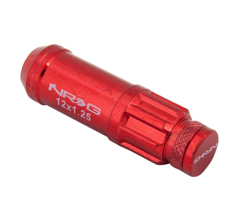 NRG — NRG 700 Series M12 X 1.25 Steel Lug Nut w/Dust Cap Cover Set 21 Pc w/Locks & Lock Socket - Red - view 6