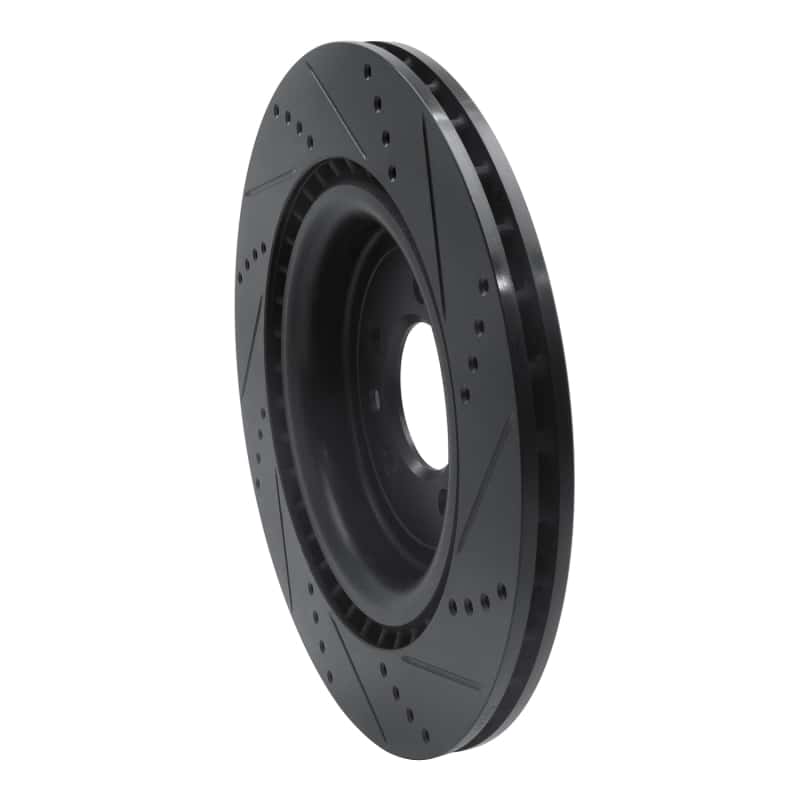 R1 Concepts — R1 2013-2025 Land Rover Defender 110 Rear Left Drilled & Slotted Black Brake Rotor
R1 Brake Rotor Drill - view 4