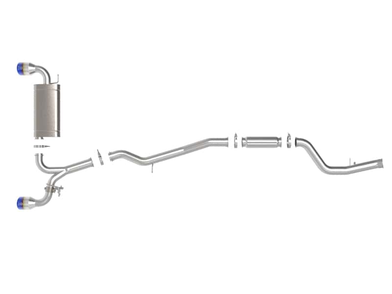 aFe — aFe POWER Takeda 2021 Toyota Supra 2.0L (t) 2.5in-3in 304 SS CB Exhaust w/ Blue Tips
Cat-Back Exhaust - view 4