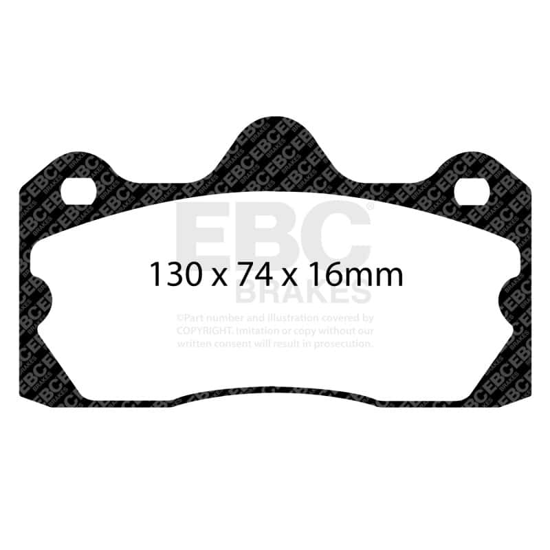 EBC — EBC 10+ Lotus Evora 3.5 Yellowstuff Rear Brake Pads
Disc Brake Pad - view 2