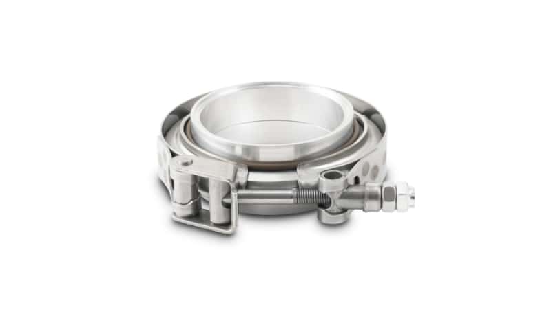 Vibrant — Vibrant AL V-B Flange Assembly for 4in OD Tubing incl 2 AL V-b flanges 1 SS V-B Clamp 1 Viton O-Ring
4"AlV-BandAssembly
4"AlumVBandAssem
Exhaust Clamp - view 3