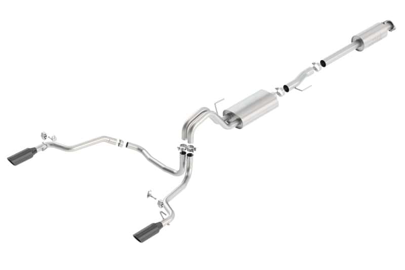 Borla — Borla 15-17 Ford F-150 2.7L/ 3.5L EcoBoost/ 5.0L V8 Rear Exit S-Type Catback Exhaust Black Chrome
Cat-Back System - view 2