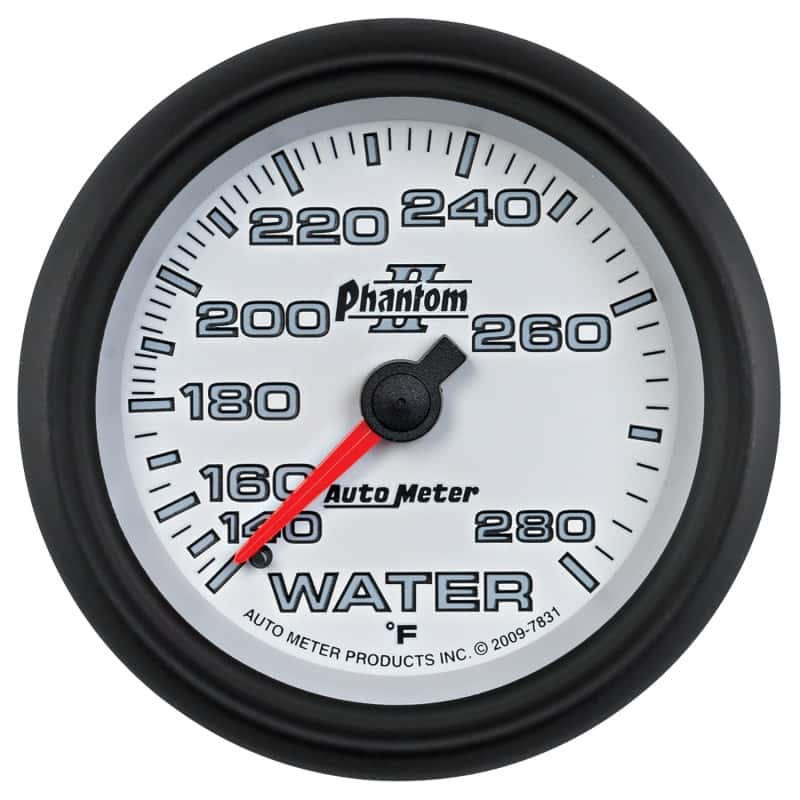 AutoMeter — Autometer Phantom II 2-5/8in 140-280 Degree F Mechanical Water Gauge
2-5/8" WATER TEMP, 1 - view 1
