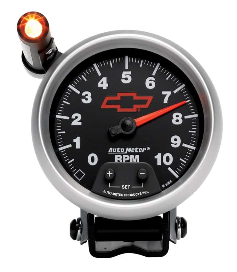 AutoMeter — Autometer GM Red Bowtie Black 3-3/4in 0-10000 RPM Pedestal Mount Tachometer Quick-Lite
3-3/8" TACH, 10,000 - view 10