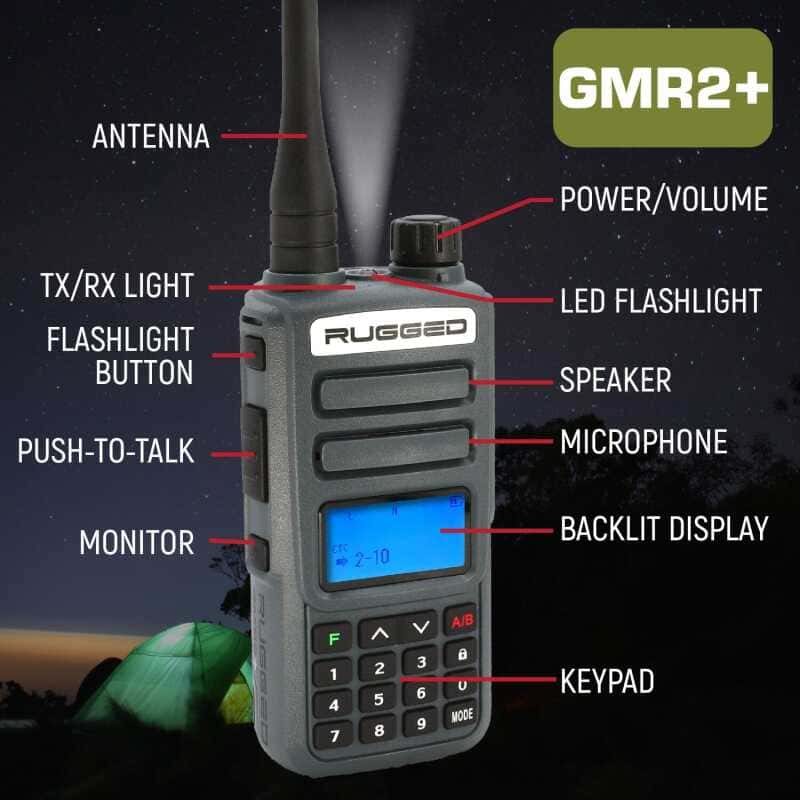 Rugged Radios — Rugged Radios Rugged GMR2 PLUS - GMRS / FRS Two Way Handheld Radio Safety Yellow - view 2