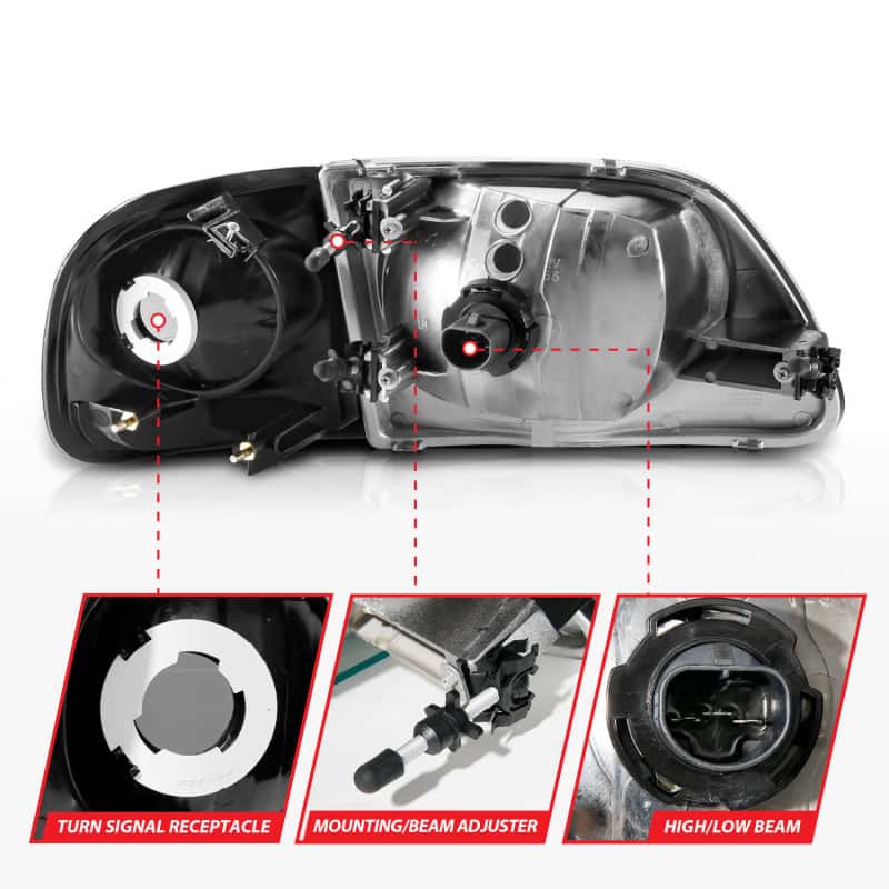 ANZO — ANZO 1997-2003 Ford F150 Crystal Headlight Black w/ Parking Light
Head Light Set
HdLtSet - view 10