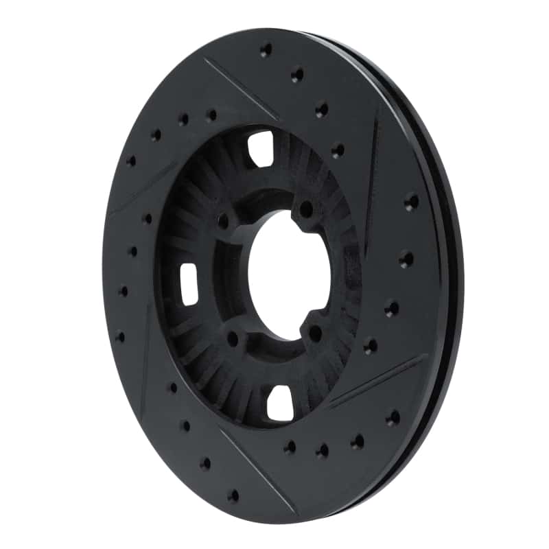 R1 Concepts — R1 83-89 Isuzu Impulse Front Left Drilled & Slotted Black Brake Rotor
R1 Brake Rotor Drill - view 4